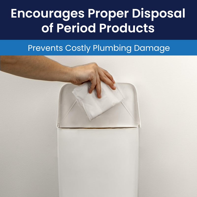 Hospeco Feminine Hygiene Receptacle White ABS Plastic 250-201W - Image 5